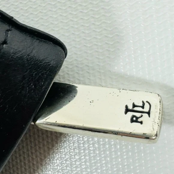 Lauren Ralph Lauren small soft black leather zip cosmetics pouch NWT - vintage - Picture 4 of 11